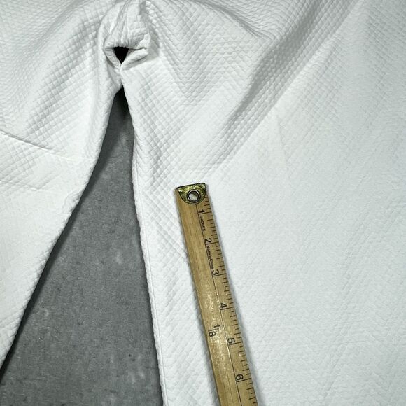 J.McLaughlin Quilted Texture Ankle Pants 100% Cotton Women’s Sz 12 White Waffle - Picture 15 of 15